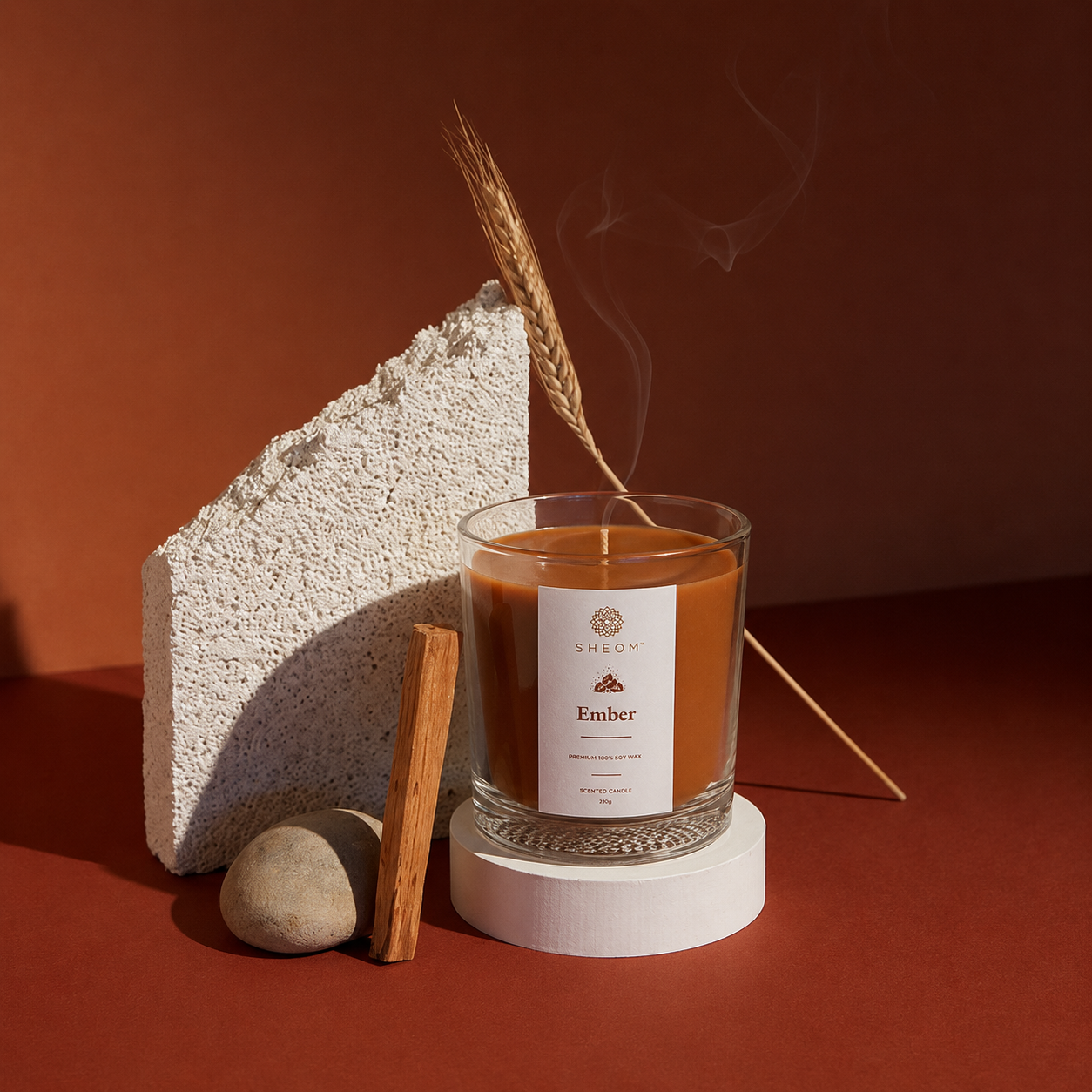 Ember – Amber, Vanilla, Sandalwood & Tonka Bean Scented Candle