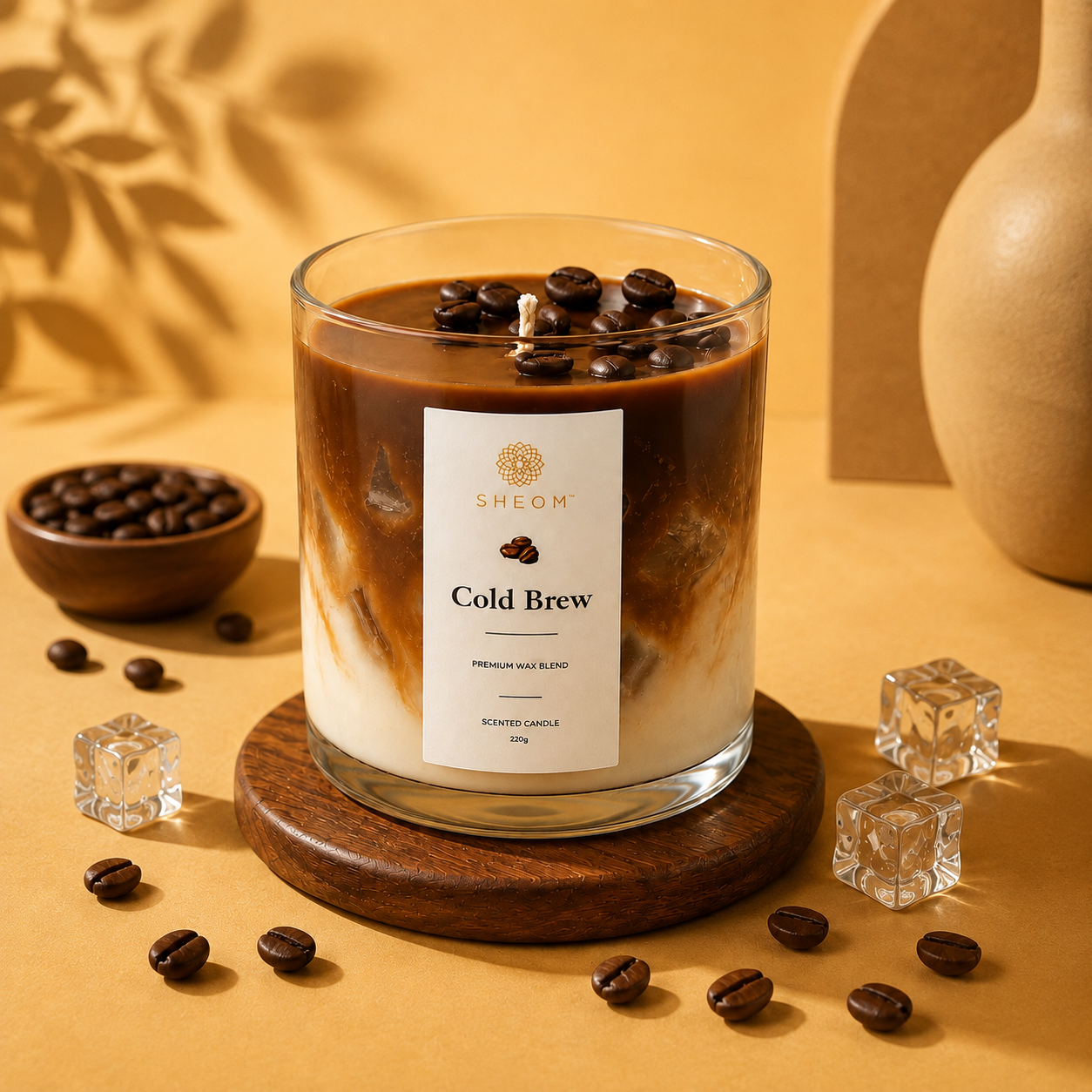 Cold Brew – Coffee, Vanilla Bean, Caramel & Hazelnut Scented Candle