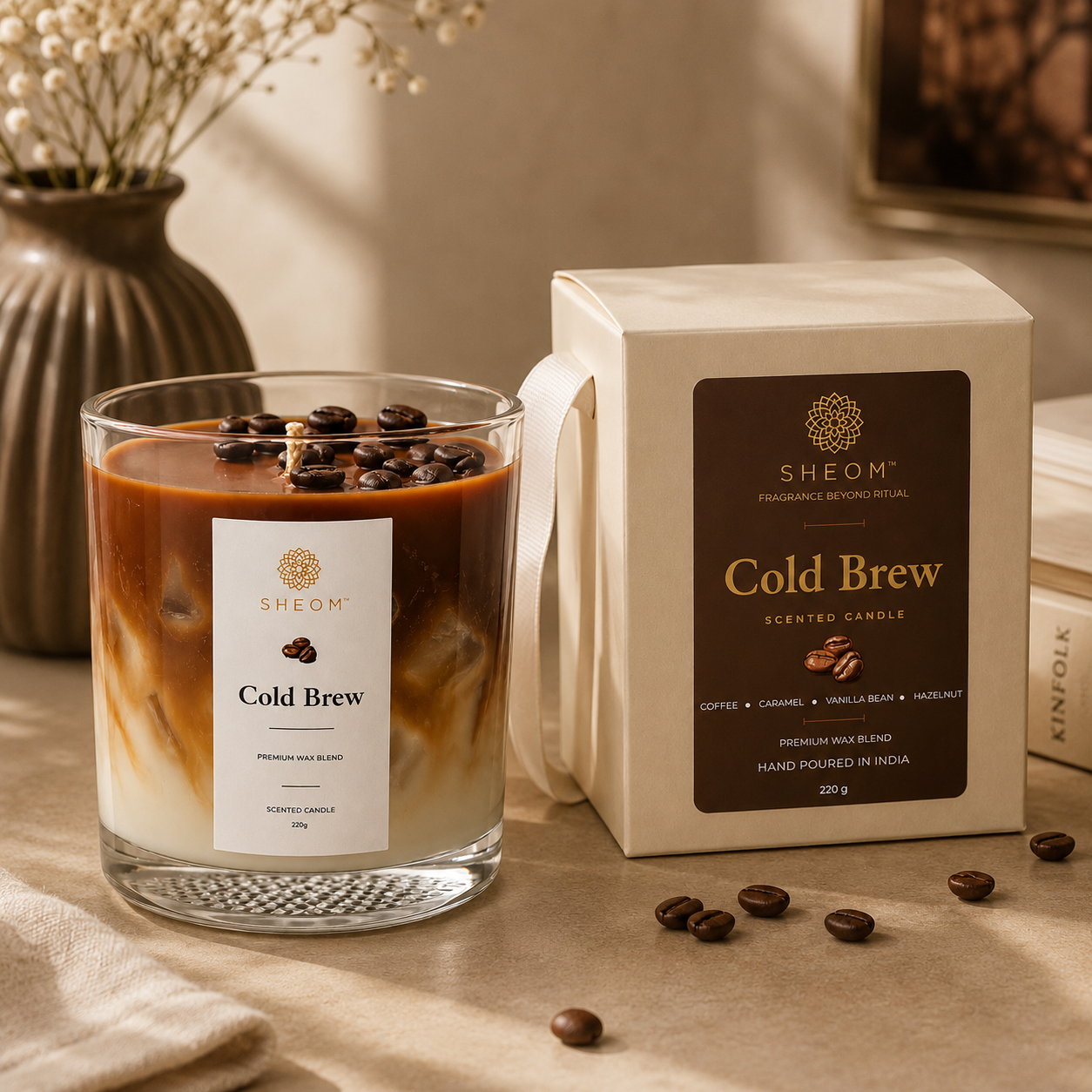Cold Brew – Coffee, Vanilla Bean, Caramel & Hazelnut Scented Candle